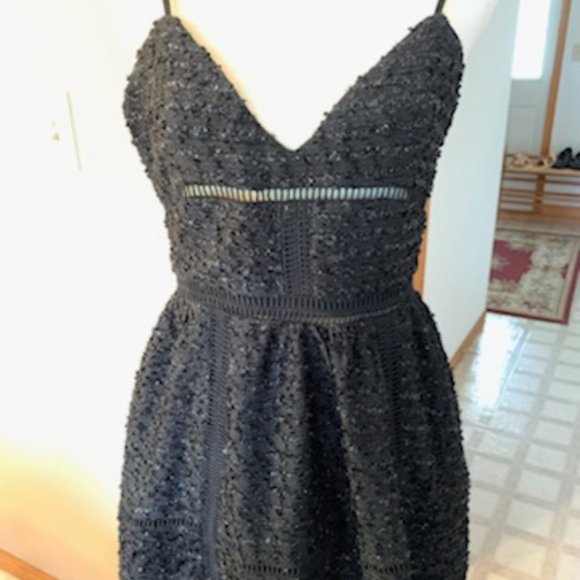 NWT NBD Revolve Gorgeous Short Cocktail Sparkly Dress Black M Spaghetti Straps - Picture 11 of 17
